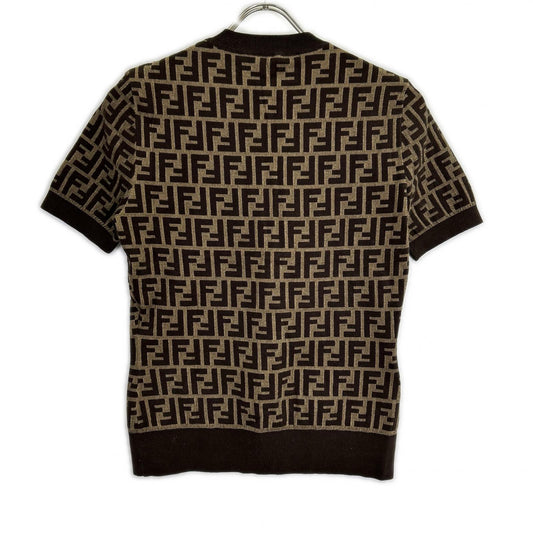 FENDI 2024 FZXC72 Brown Zucca Knit Sweater Top