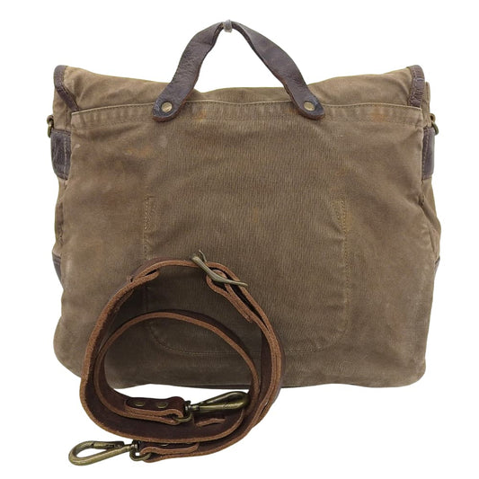 RRL Canvas x Leather Messenger Bag Shoulder Bag Men's Brown Shoulder Bag