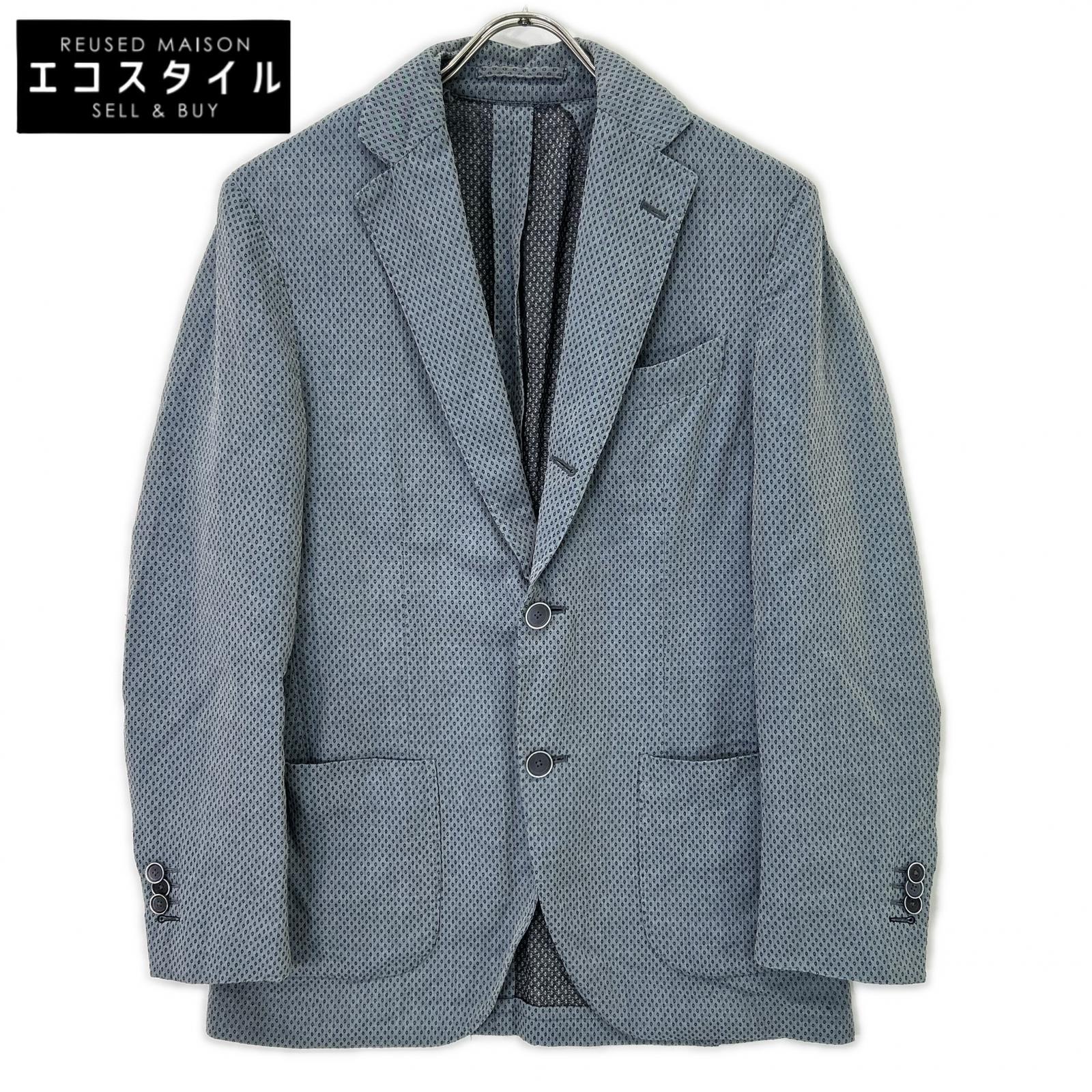 LARDINI ラルディーニ JG226AQ-60 ライトブルー コットン100 バーズアイ 2Bテーラードジャケット 44 LARDINI ラルディーニ JG226AQ-60 ライトブルー コットン100