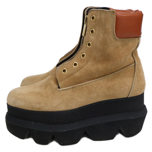 sacai 20-05249 651 Front Zip Suede Boots Shoes