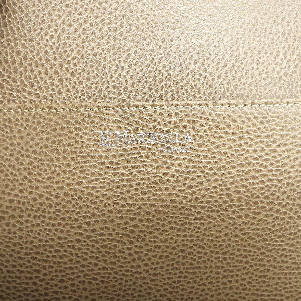 E.MARINELLA Marinella L-shaped zipper clutch bag, second bag, men's leather, brown