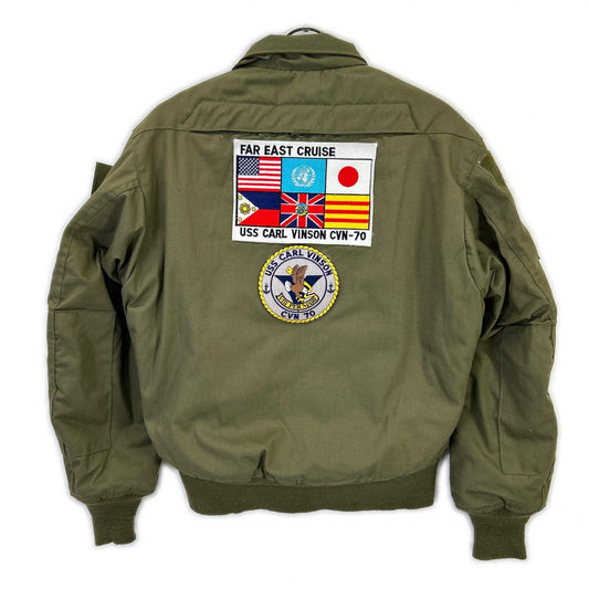 MILITARY ミリタリー カーキ 86年製 フラッグパッチ付き CVC タンカースジャケット ジャケット