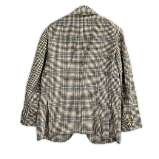 Belvest ベルベスト 美品 G10647 チェック ヘンプ×ウール JACKET IN THE BOX 3Bジャケット ジャケット