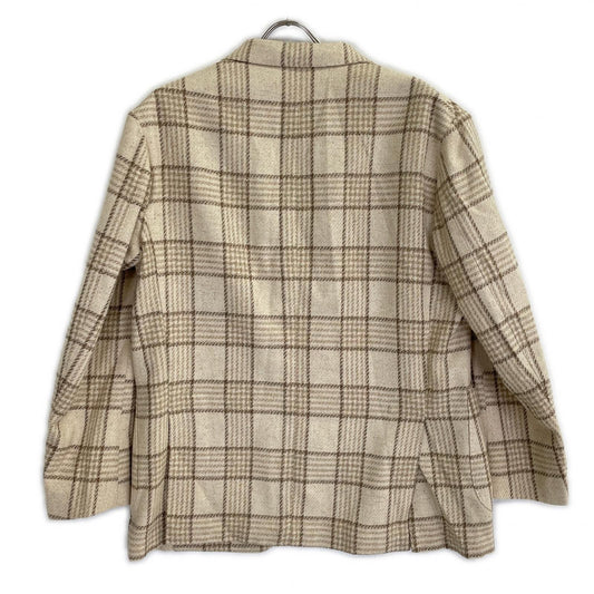 Sartorio SG5250 Beige Wool/Silk Check Two-Button Tailored Jacket