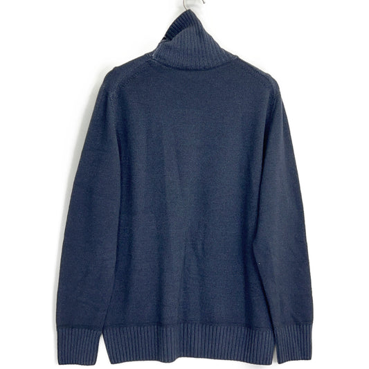 Drumohr Navy Extra Fine Merino Wool Turtleneck Knit Top
