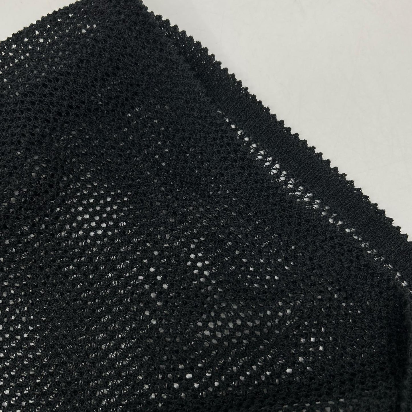 TN19SS025 Black Long Knit Mesh One-piece Dress for Women