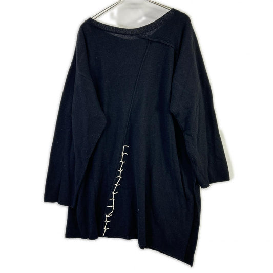 yohjiyamamoto ヨウジヤマモト FC-K23-188 ブラック 刺繍デザイン ロングニットトップス トップス