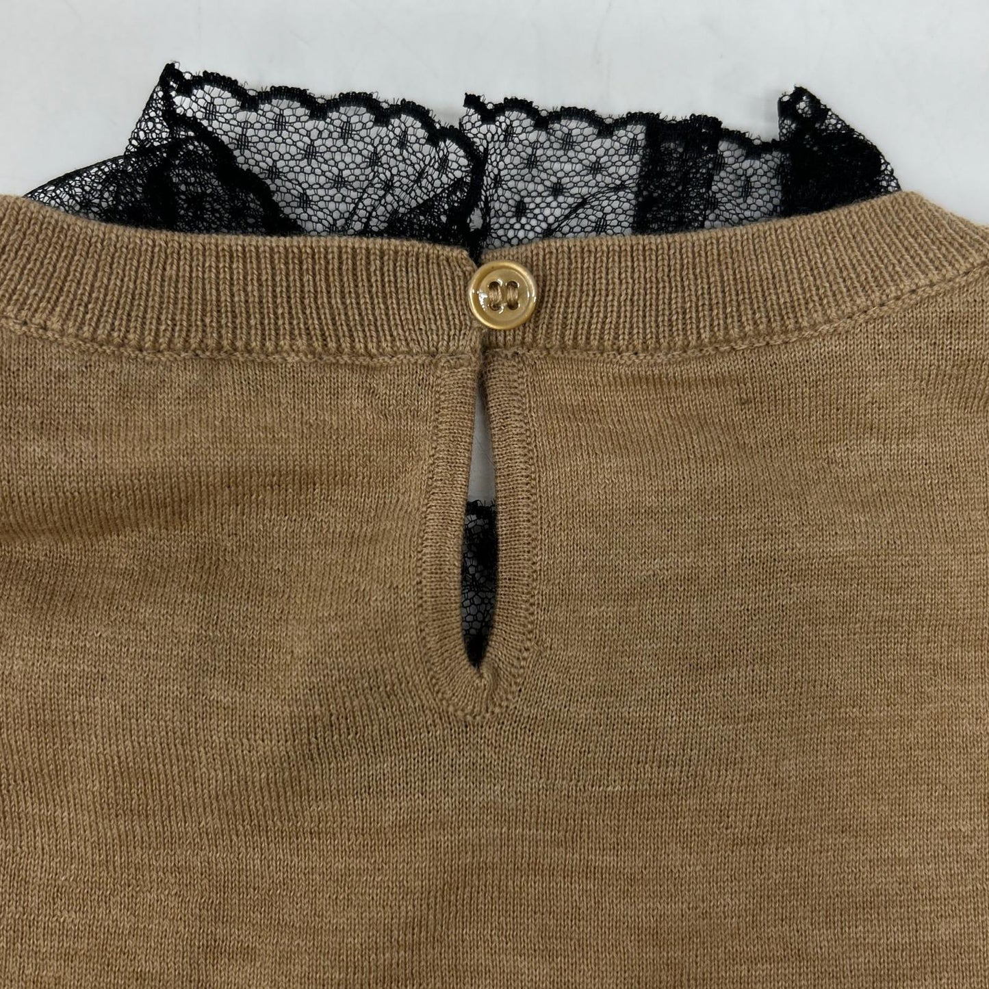 RED VALENTINO レッドヴァレンチノ XR3KC09J ブラウン ウール×カシミヤ レースカラー ニット トップス