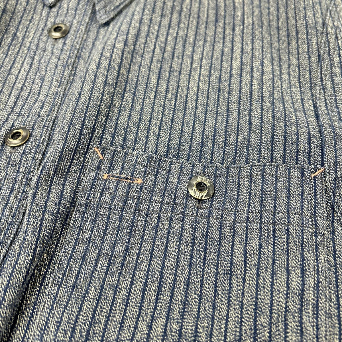 RRL Double RL 782529624001 Indigo Stripe Work Shirt Jacket Top