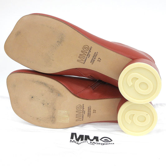 MM6 Maison Margiela 几乎全新 皮革踝靴 女款 红色 37 S59WU0173 鞋子