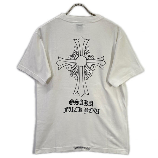 Chrome hearts クロムハーツ ホワイト コットン100 OSAKA FUCK YOU プリントTシャツ トップス