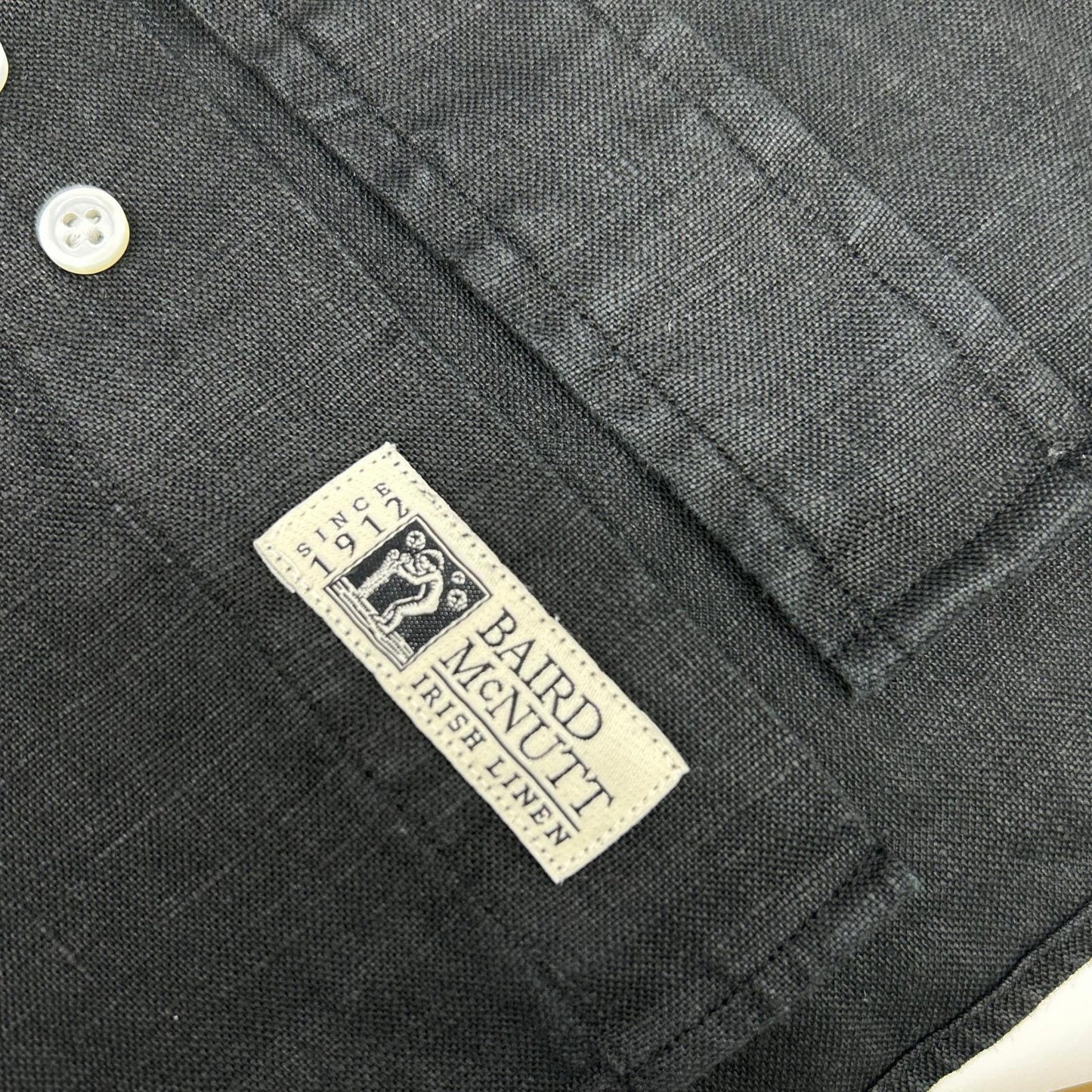 Brooks Brothers ブルックスブラザーズ 25SS JAPANTRAD ブラック アイリッシュリネン トラディショナルフィット 6つボタン シャツ トップス