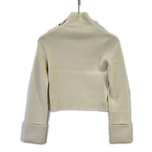 LOUIS VUITTON White Cashmere Turtleneck Knit Top