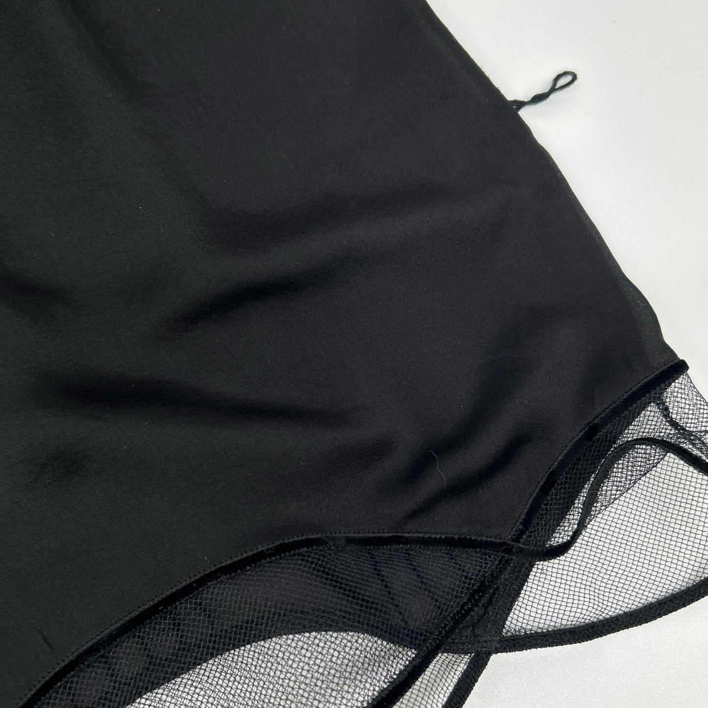 LOUIS VUITTON Black Sheer Color-Block Blouse with Belt
