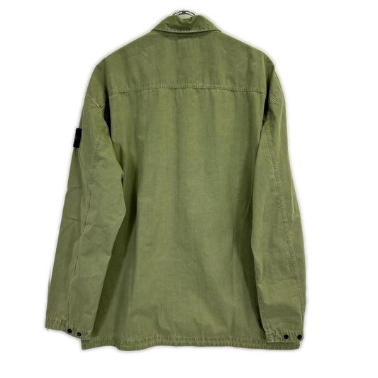 STONE ISLAND ストーンアイランド 7815115WN カーキ Overshirt ロゴワッペン ウォッシュ加工 長袖シャツ トップス