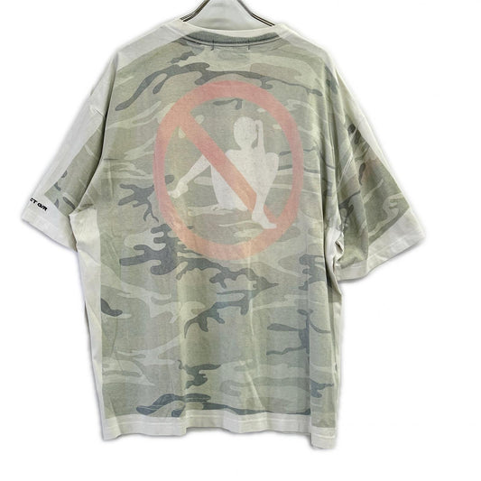 PROJECT G/R プロジェクトジーアール ホワイト×グリーン CAMO TROMPE-L'OEIL T-SHIRT トップス
