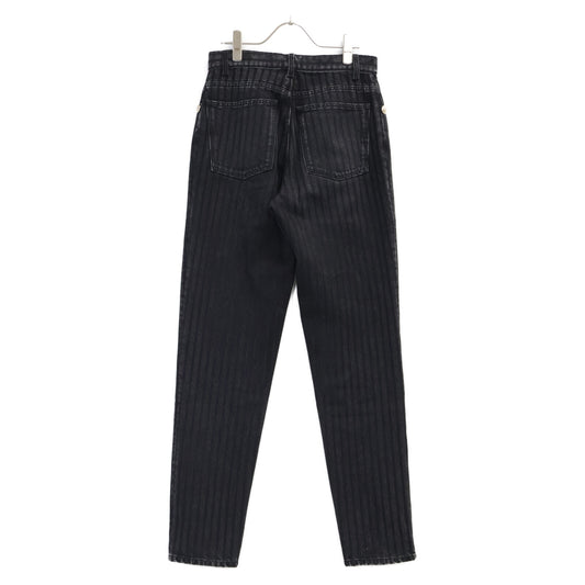 CHANEL シャネル 【美品/国内正規】20K P65455V61295 ストライプ ココマークボタン デニムパンツ ボトムス