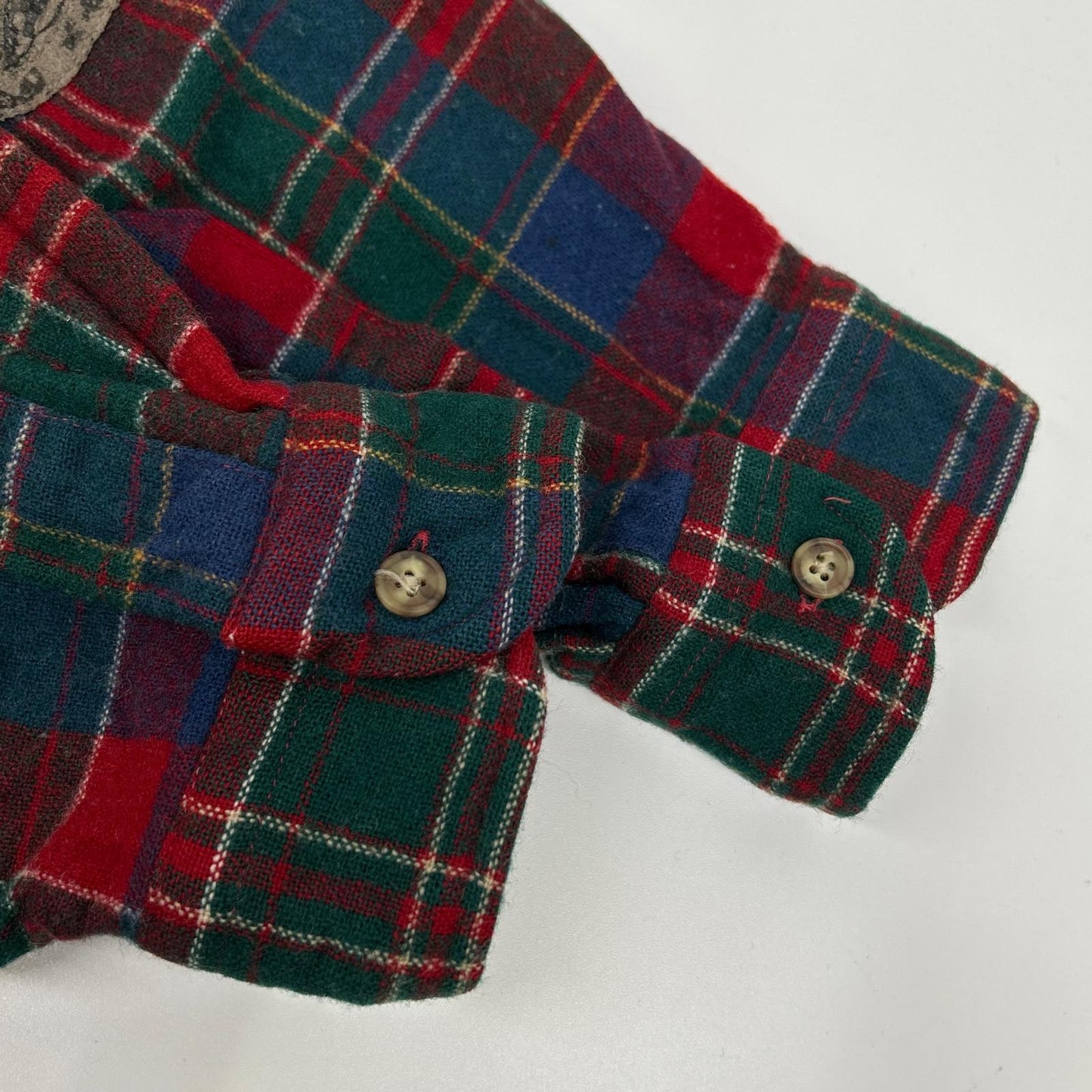 PENDLETON ペンドルトン レッド×グリーン エルボーパッチ ウールネルシャツ トップス
