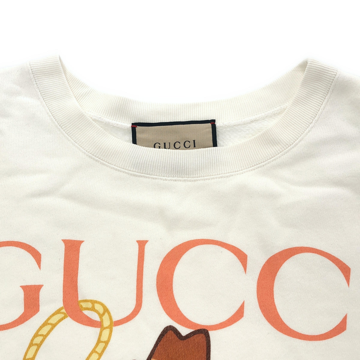 GUCCI グッチ ×ばなにゃ 617964 ホワイト ロゴプリントスウェット トップス