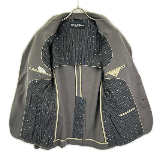 DOLCE&GABBANA ドルチェアンドガッバーナ G2EO5T グレー コットン テーラードジャケット ジャケット