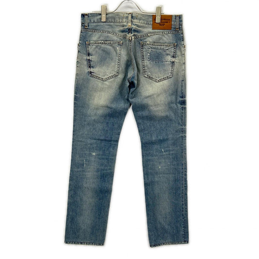 DOLCE&GABBANA Dolce & Gabbana G3FCLP blue 14GOLD distressed denim pants bottoms
