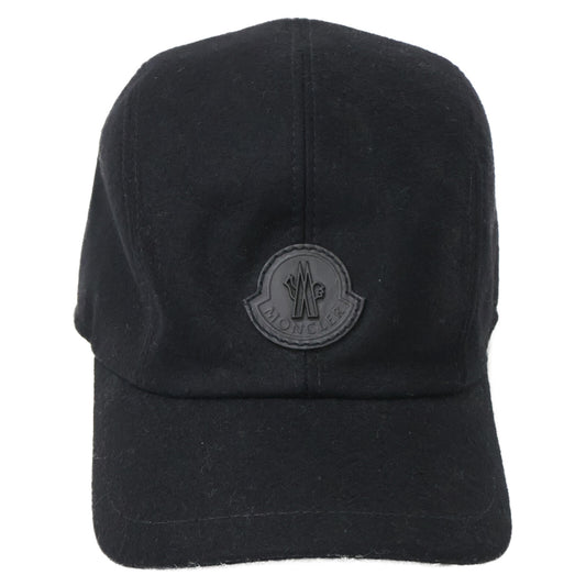 MONCLER モンクレール 【美品】BERRETTO ウール レザーロゴワッペン ベースボールキャップ 帽子