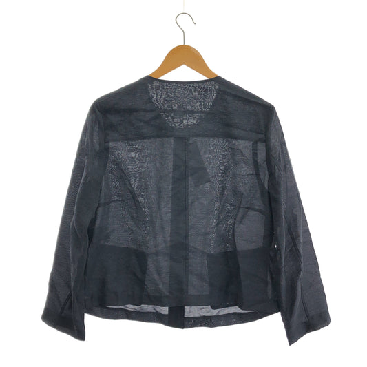 MACKINTOSH LONDON マッキントッシュロンドン G7E15-534-28 ネイビー シャイニーシアーノーカラージャケット トップス