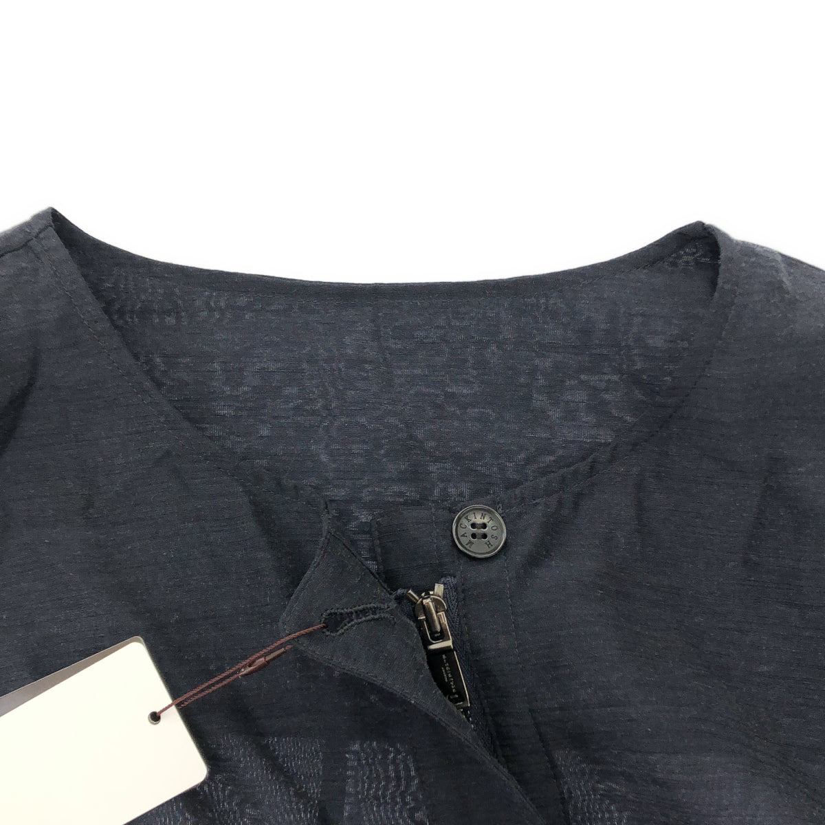 MACKINTOSH LONDON マッキントッシュロンドン G7E15-534-28 ネイビー シャイニーシアーノーカラージャケット トップス