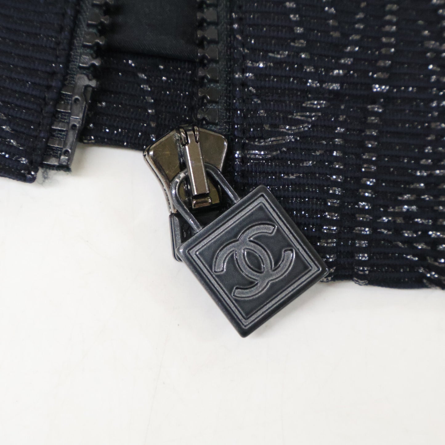 CHANEL シャネル 【美品】P35265V23151 スポーツライン 総柄 シルク混 ノーカラージャケット ジャケット