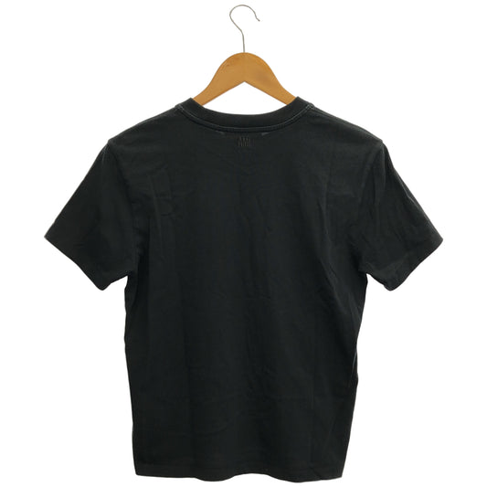 AMI PARIS アミパリス ブラック コットン ロゴ刺繍 Tシャツ トップス