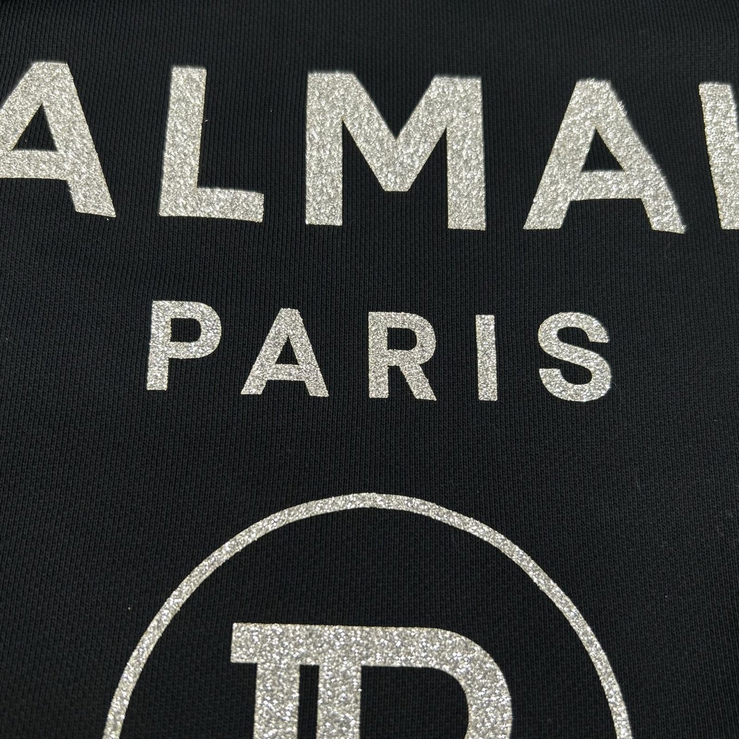 BALMAIN バルマン ブラック ラメ ロゴ スウェット トップス
