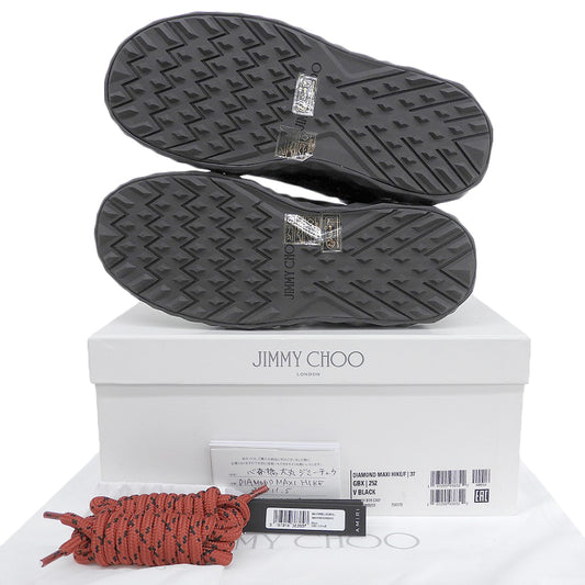 JIMMY CHOO ジミーチュウ 新品同様 DIAMOND MAXI HIKE ハイカットスニーカー シューズ レディース ブラック 37 シューズ