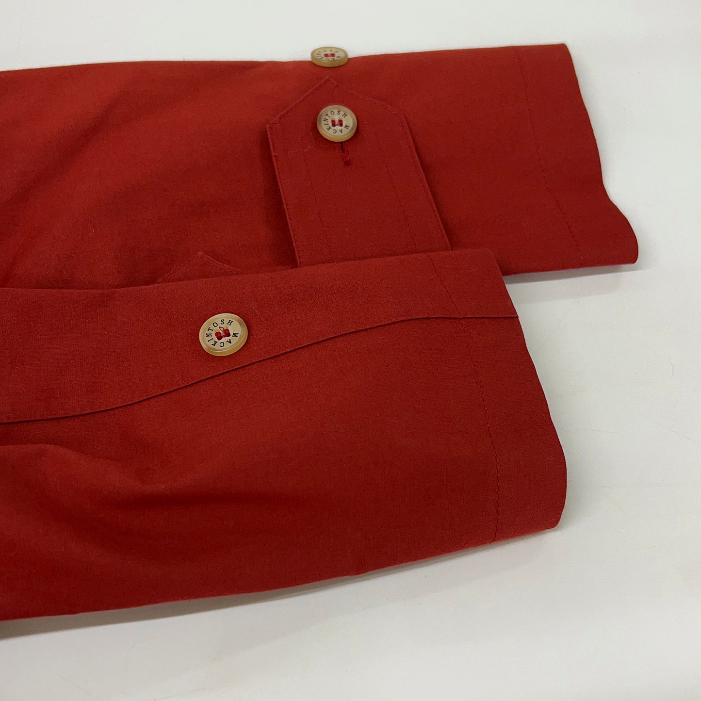 MACKINTOSH red 100% cotton WARRINSTON hooded coat with liner