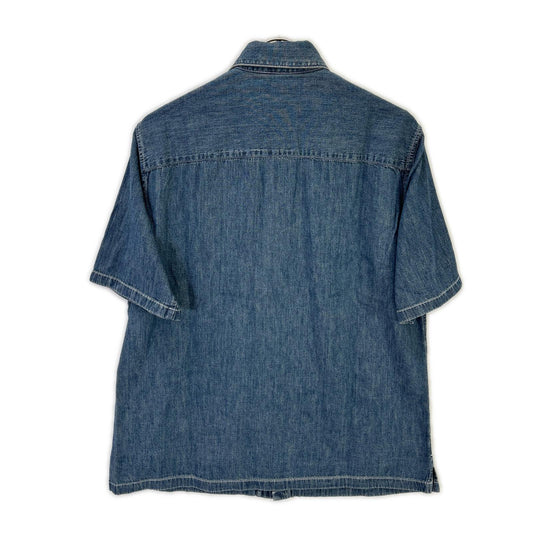 CELINE セリーヌ 【新品同様/国内正規】RC0D7208I ユニオンオーシャンウォッシュ デニム ショートスリーブシャツ トップス