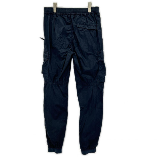 STONE ISLAND ストーンアイランド ネイビー ロゴパッチ付き テーパードカーゴパンツ ボトムス