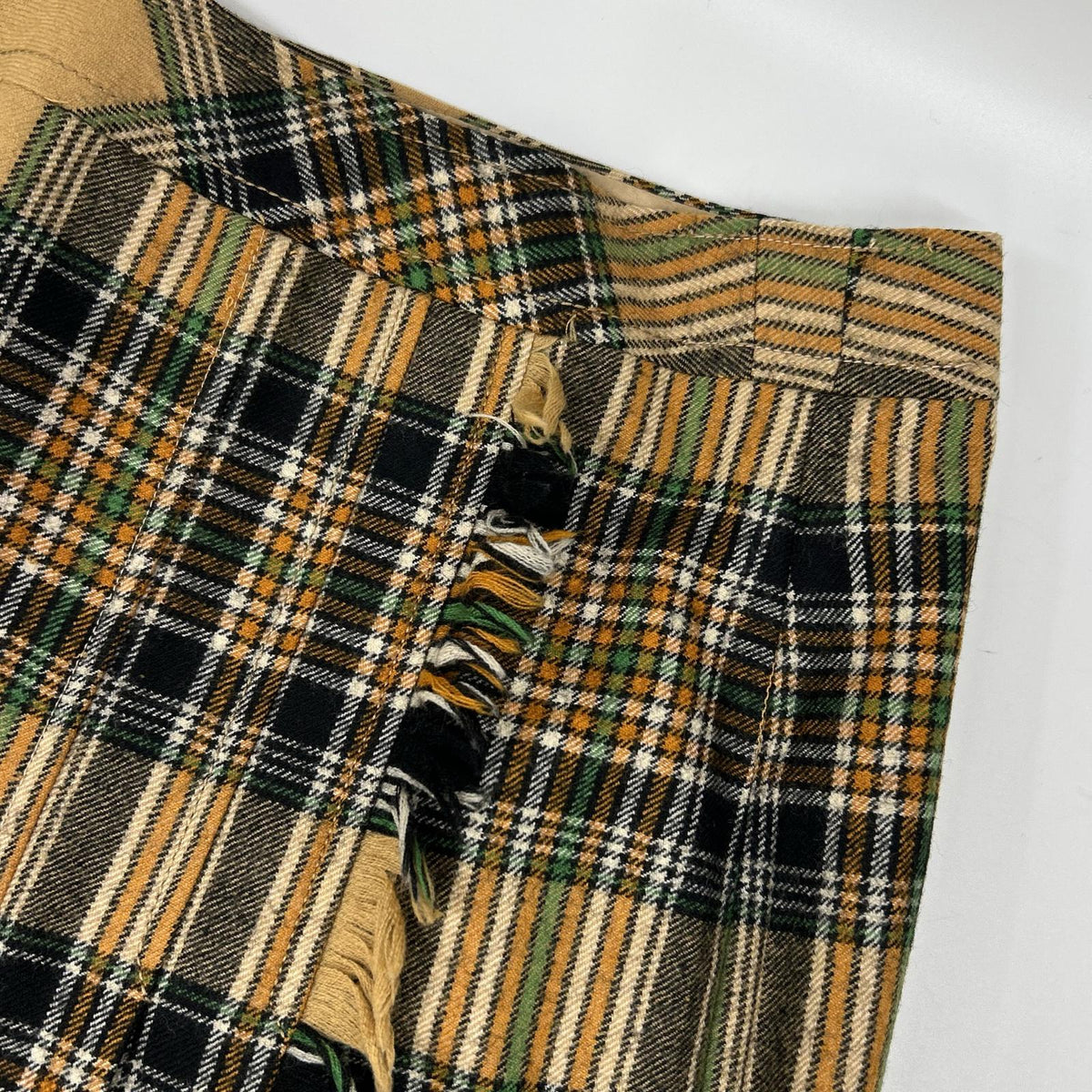 CELINE セリーヌ 80s–90s Vintage J.C.C. Era Yellow-Check Pleated Skirt Skirt