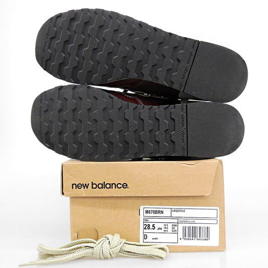 NEW BALANCE ニューバランス 美品 UK製 レザー スニーカー シューズ メンズ ブラウン 28.5cm M670BRN シューズ