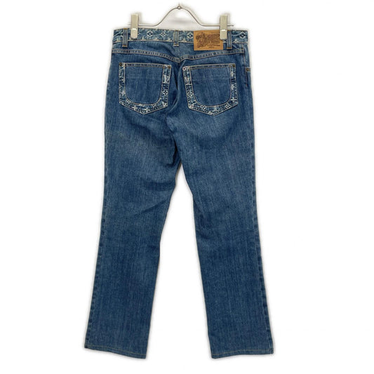 LOUIS VUITTON ルイヴィトン 07年製 モノグラムデザイン レザーパッチ デニムパンツ ボトムス