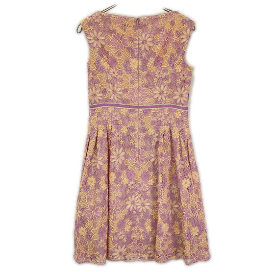 TOCCA 457710 Pink Shoulder-Ribbon Floral-Embroidered Sleeveless Dress One-Piece Dress