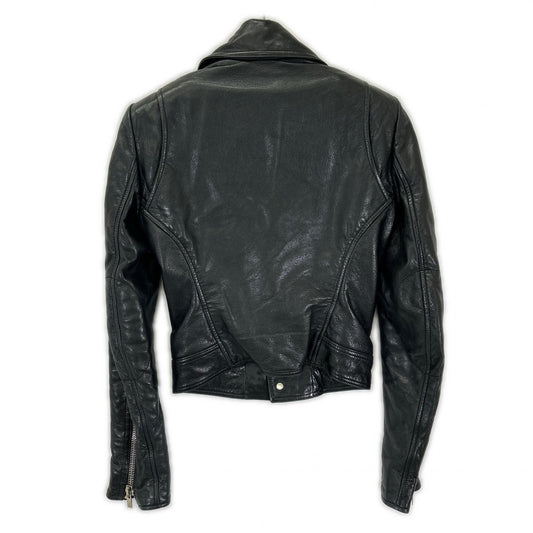 BALENCIAGA Balenciaga 374639 TCH99 16AW Black Sheepskin Double Biker Jacket Jacket