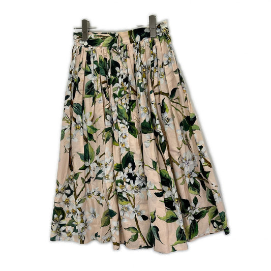 DOLCE&GABBANA ドルチェアンドガッバーナ F4Y01T FS5U2 ベージュ フラワープリント プリーツスカート スカート