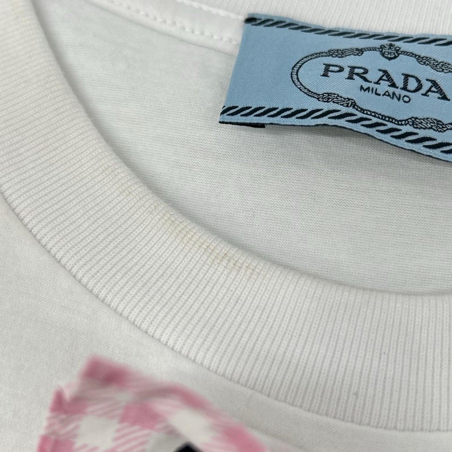 PRADA プラダ 17年 ホワイト デタッチャブル ピンクフリル Tシャツ トップス