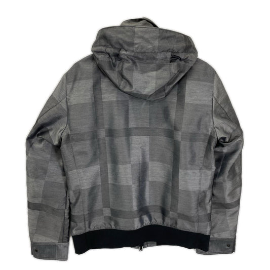 BLACK LABEL CRESTBRIDGE 51F03-202-06 Gray check nylon zip hoodie Jacket
