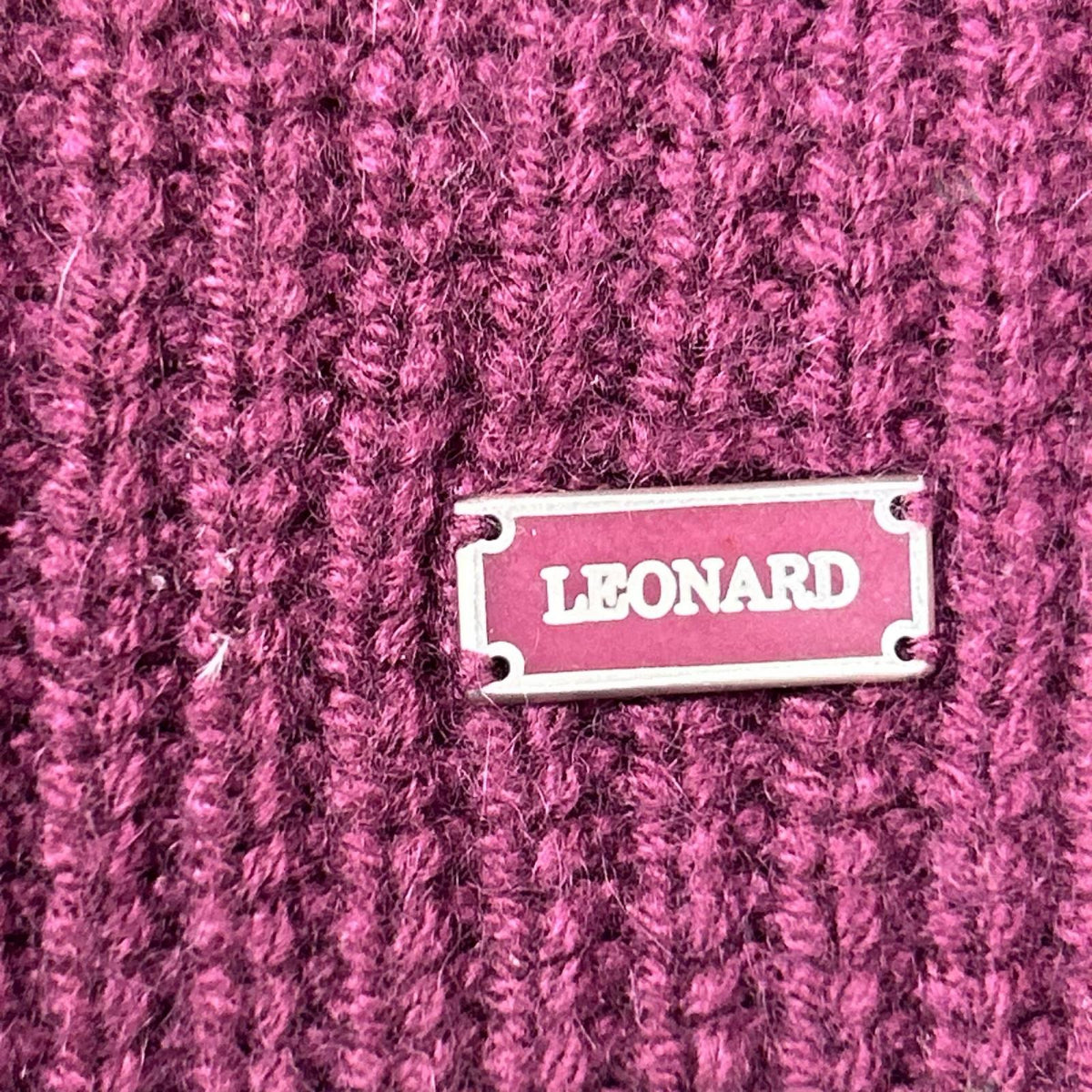 LEONARD レオナール 0347583 パープル カシミヤ カーディガン トップス