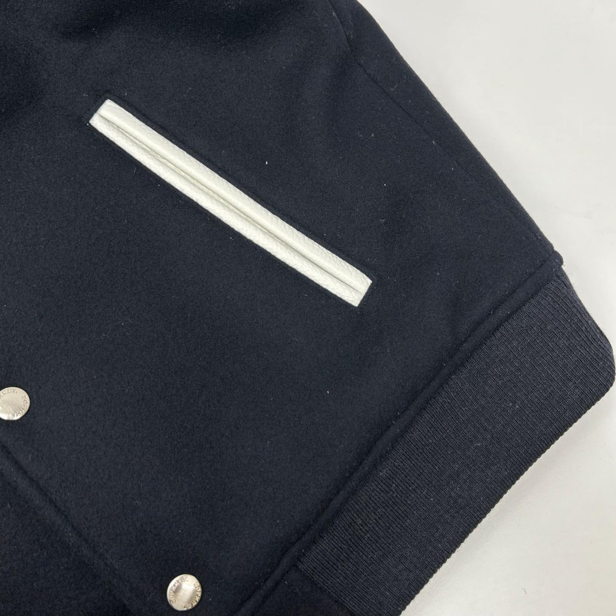 SOPHNET. Sophnet SPNT-252005 Navy x white melton lambswool varsity jacket jacket