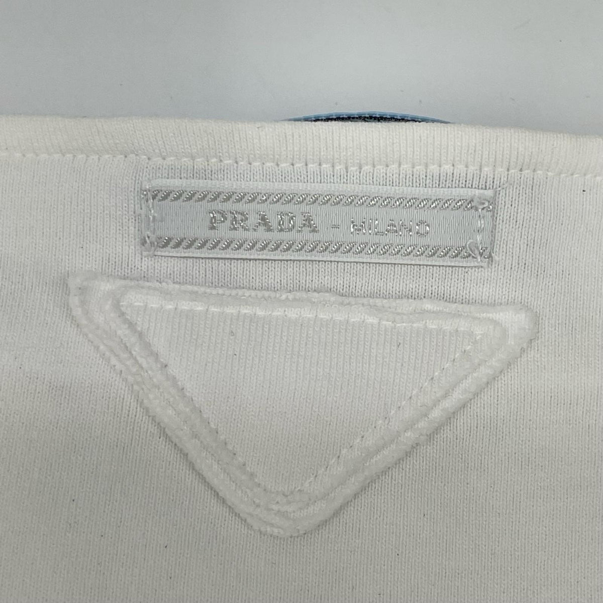 PRADA プラダ 34658 ホワイト ロゴ ボートネック 長袖Tシャツ トップス