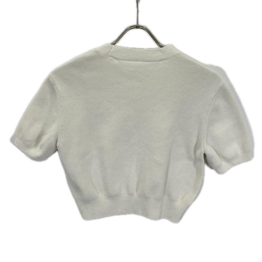 ALEXANDER WANG アレキサンダーワン ホワイト クルーネック 半袖ニット トップス