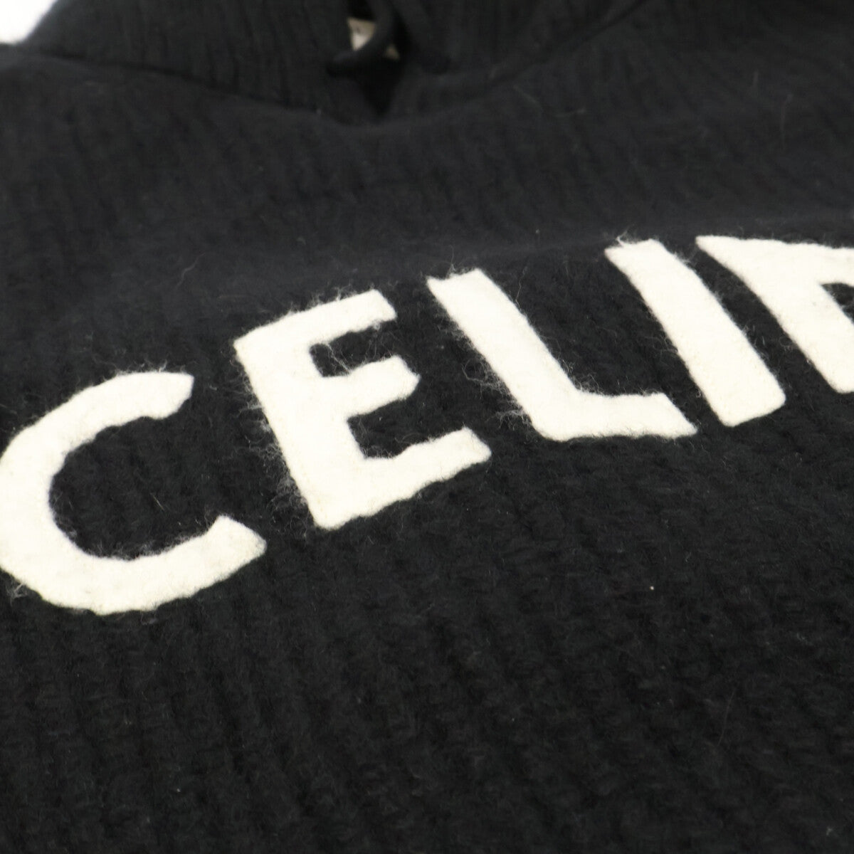 CELINE Celine 【Domestic authorized】2A85W423P Hedi-era wool logo pullover knit hoodie top