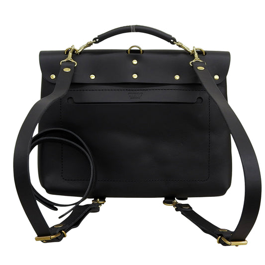 HERZ ヘルツ 美品 ナレッジバッグ M レザー 2WAY ハンドバッグ ショルダーバッグ リュック メンズ ブラック CW-137 ハンドバッグ