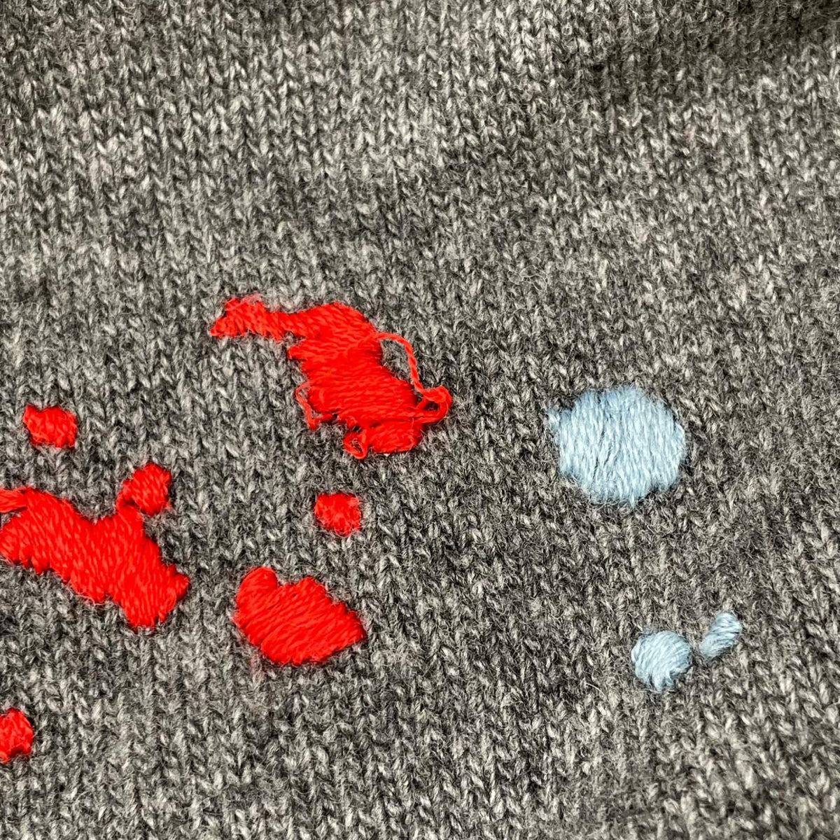 VALENTINO ヴァレンティノ NV0KC23R2NI ブラック×グレー 刺繍 デザイン 切替 ニット トップス